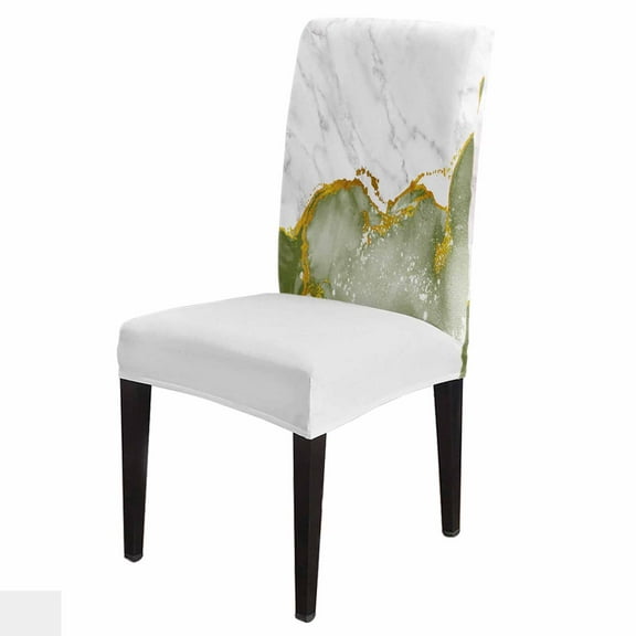 Dining Chair Covers Set of 6 Classic Art Abstract Green Marble Texture Retro Stretch Parsons Chair Slipcovers Removable Washable Chair Cover Protector for Kitchen Dining Room Hotel