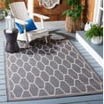 thumbnail image 2 of SAFAVIEH Courtyard Eustacia Geometric Trellis Indoor/Outdoor Area Rug Anthracite/Beige, 6'7" x 9'6", 2 of 10