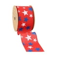 thumbnail image 3 of LaRibbons 2 1/2" Wired Ribbon | Red w/ White/Blue Stars | 10 Yards, 3 of 8