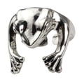 thumbnail image 1 of Anillos de rana ajustables de plata Vintage, anillos abiertos de de animales para mujer, joyería de compromiso de para pareja, D Fernando Anillos abiertos, 1 of 5