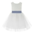 thumbnail image 2 of Ekidsbridal White Backless Lace V-Back Formal Photoshoot Dresses for Flower Girls Toddlers Dance Recital 206T 10, 2 of 3
