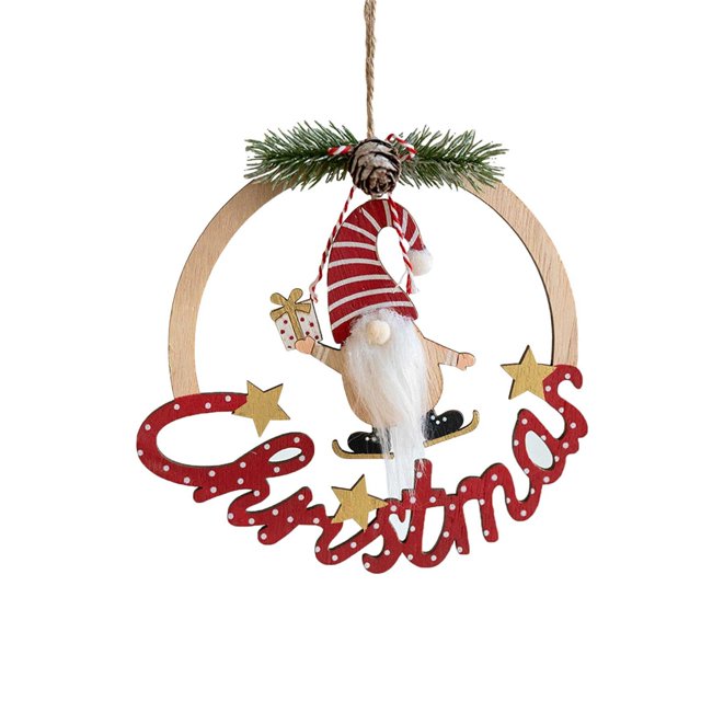 Adornos navideños Adornos de madera Colgantes de Papá Noel y renos Accesorios festivos para el árbol