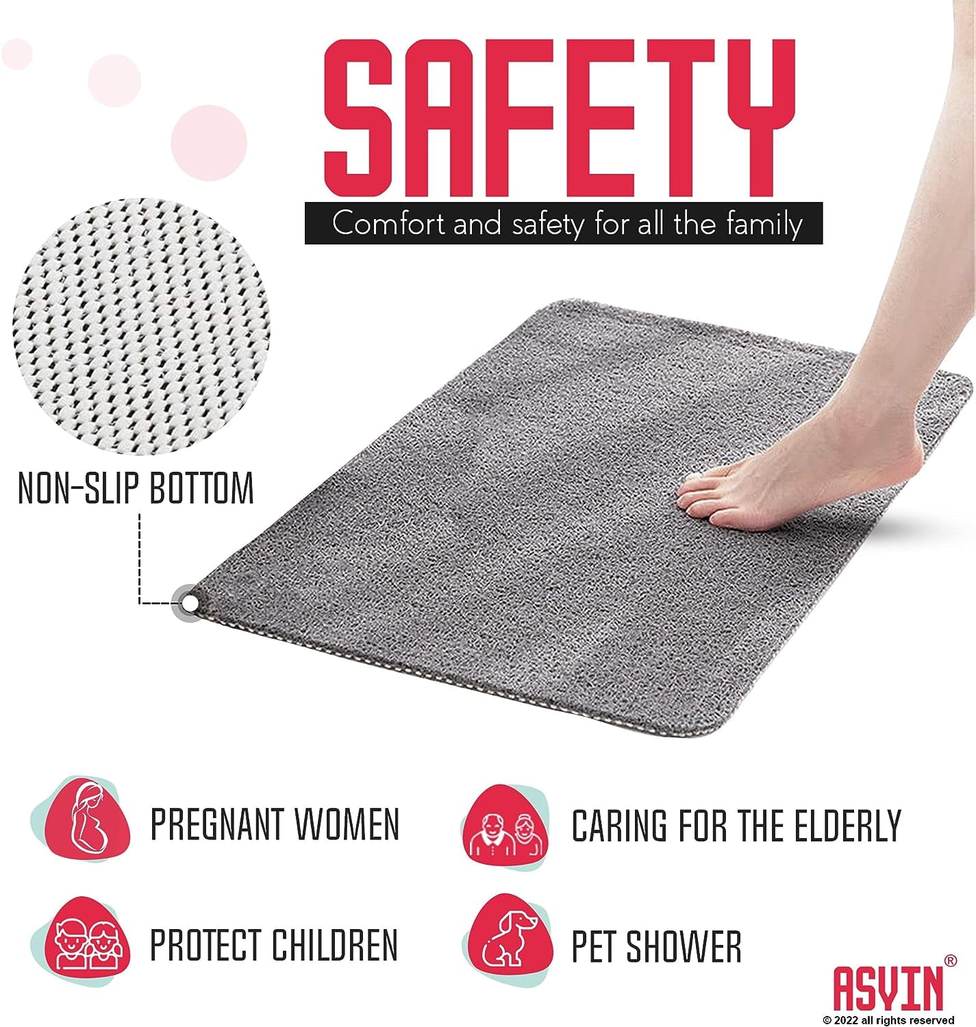 Case of 24 Mats - 16 x 40 WHITE Textured Non-Slip Adhesive Bathmat with  Drain Cut Out - In Stock - Drop Ships