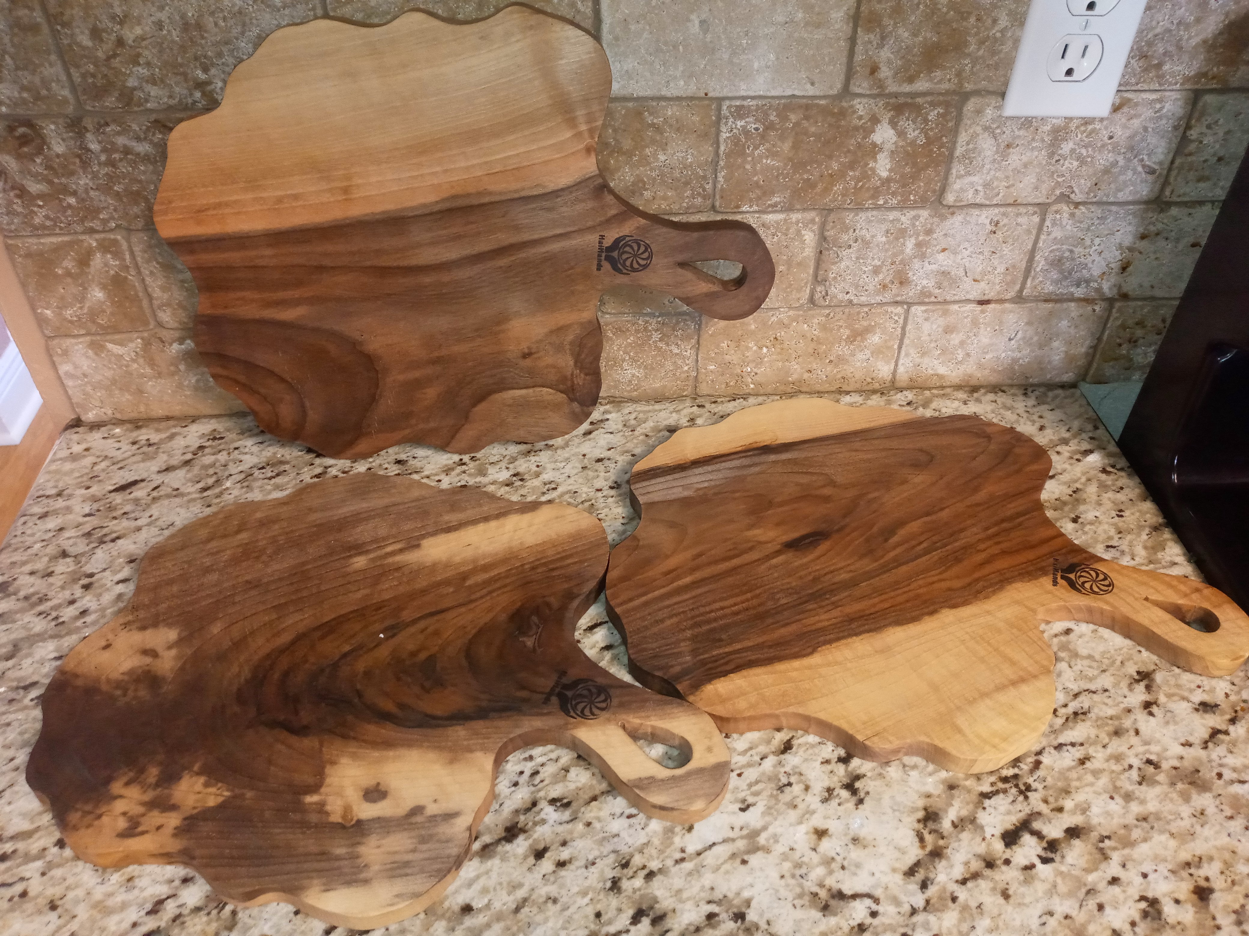 Cutting Board, Beechwood With Hanging Handle and Unique Design