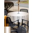 thumbnail image 5 of Outdoor Tablecloth with Umbrella Hole and Zipper, Beige White Ombre Waterproof Patio Tablecloth for Dining 60''x60'', Modern Gradient Abstract Art Wipeable Table Cover for Picnic BBQ Party Patio, 5 of 9