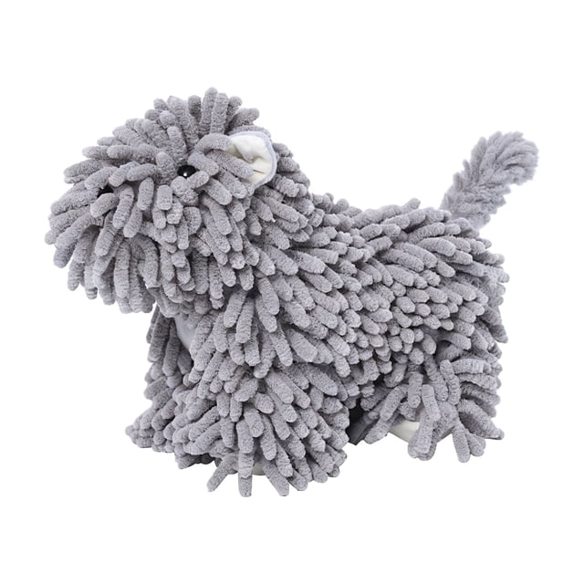 Naiovety Toalla de mano suave para perros de chenilla, adorable forma de animal, tecnología de secado rápido para la eficiencia del cuidado de Toallas y Paños gris