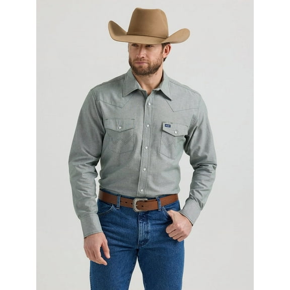 Wrangler Classic Fit Green Workshirt - Mens Shirt  - 112352646