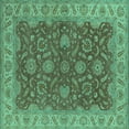 thumbnail image 1 of Ahgly Company Indoor Square Oriental Turquoise Blue Industrial Area Rugs, 7' Square, 1 of 4