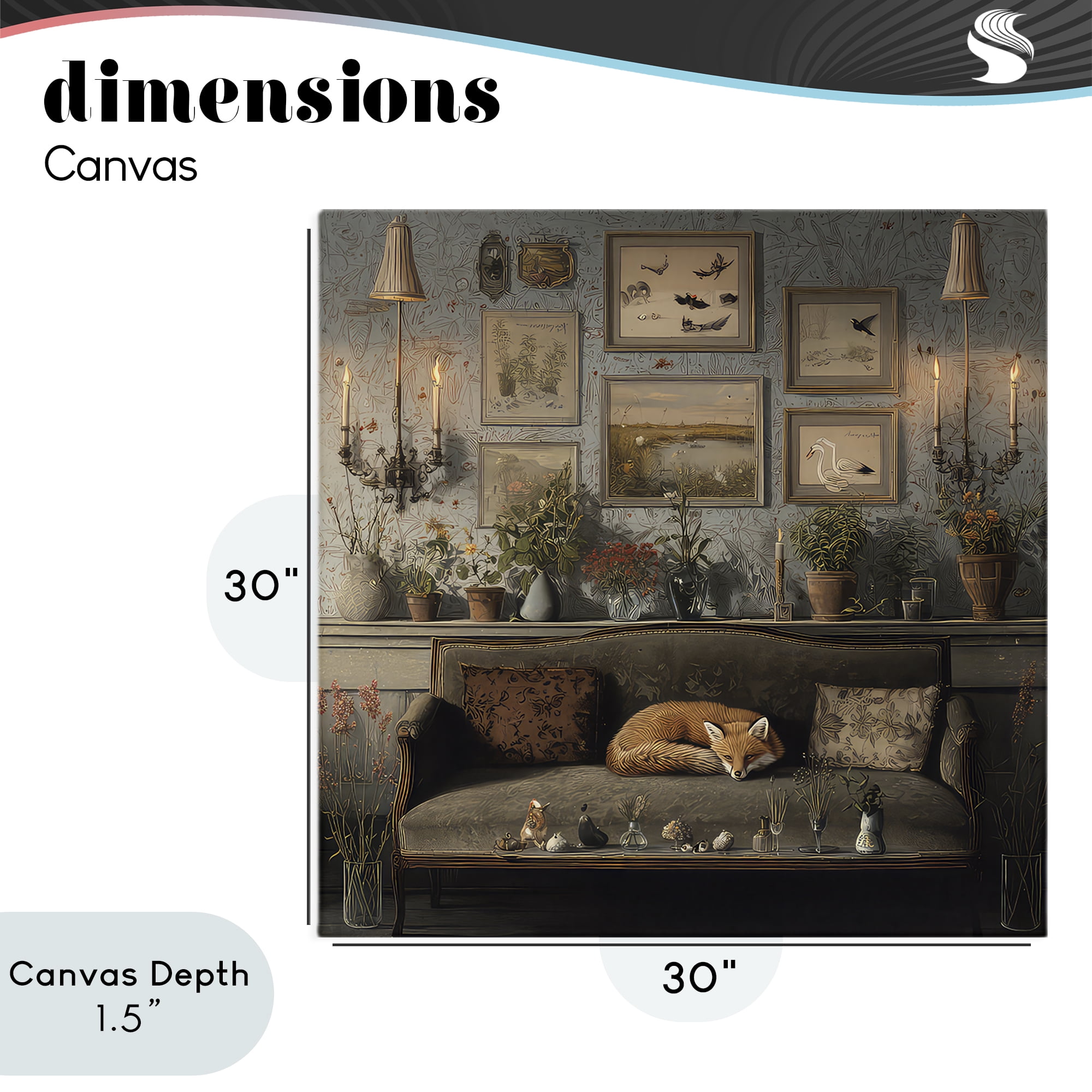 Stupell Industries Fox on Antique Sofa Canvas Wall Art, design by The Wands Want
