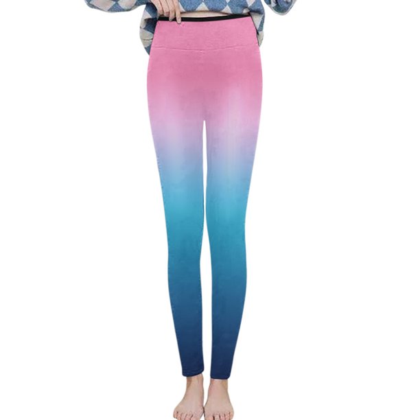 Gibobby leggings niña Leggings cómodos para mujer Pantalones casuales Elástico Cintura alta Patrón retro Impreso Forro polar Capris Termal Leggings de invierno de longitud completa(Azul, XL)