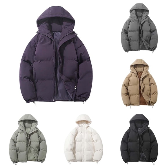 Letdown Unisex Winter Coats Lightweight Puffer Jacket Warm Insulated Baggy Quilted Puffer Down Jackets for Women Men (Black,L)