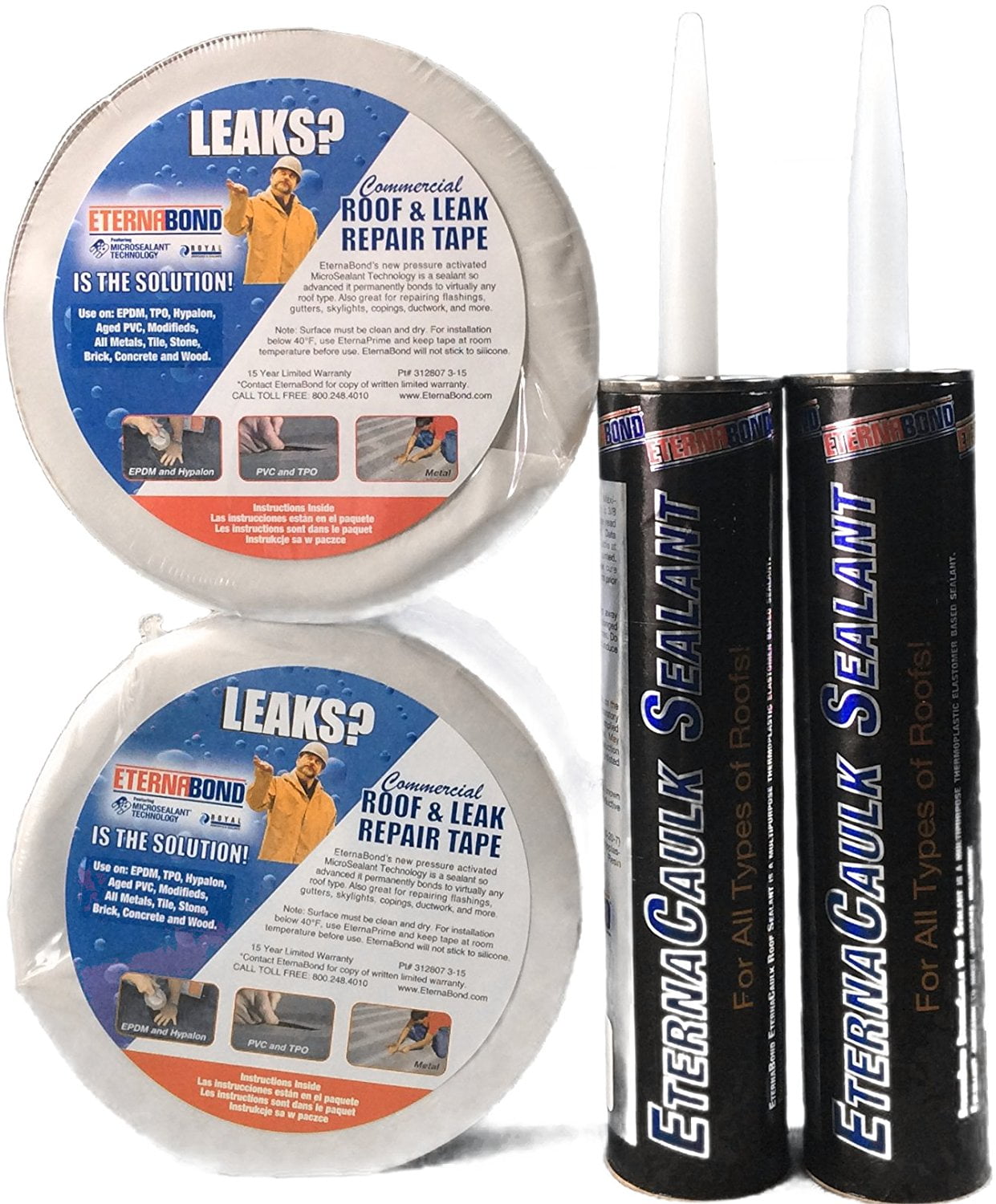 Eternabond Roof Repair Kit Includes Roof Tape & Eternacaulk Color is
