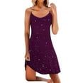 thumbnail image 1 of Gibobby Camisón de satén de seda para mujer Día de San Valentín Wonen Lentejuelas Sexy N Mujer Negro Retro Elegante Vestido Fiesta Culb(Morado,M), 1 of 5