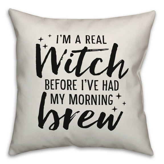 Creative Products Witch before my morning brew 20x20 Indoor / Outdoor Pillow