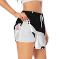 thumbnail image 2 of Haiem Cat Meow Women's 2 in 1 Running Shorts - Lightweight Athletic Workout Gym Yoga Breathable Sports Shorts Liner with Phone Pockets-Large, 2 of 9