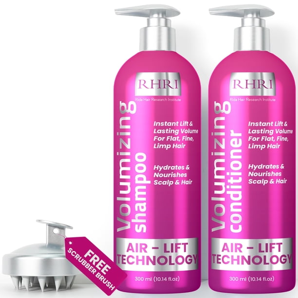 Set de champú y acondicionador voluminizador para cabello fino | Hidratante Nutritivo Aumenta el Volumen, la Textura y el Brillo | Ideal para cabello adelgazado y flácido | 10.14 onzas líquidas (par d