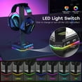 thumbnail image 3 of Support de Casque RVB avec 3 Ports USB 2.0, Support de Casque pour PC de Jeu (Noir), 3 of 6