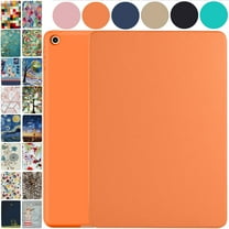 DuraSafe Cases iPad 9.7 Inch Air 2nd 1st 6th 5th Gen [ iPad 6 5 Air 2 1 ] MH2V2LL/A MH2W2LL/A MH2U2LL/A MGLW2LL/A MGL12LL/A MH0W2LL/A TriFold Soft Silicone Shock Proof Magnetic Flip Case - Orange