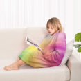 thumbnail image 4 of Rainbow Tie Dye Swirl Pattern Blanket Hoodies for Kids 6-13YR Oversize Wearable Blanket Hoodies for Boys Girls Teens, 4 of 7