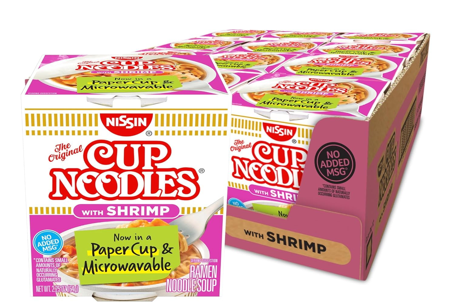Nissin Cup Noodles Shrimp Flavor, 24-pack