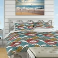 thumbnail image 4 of Designart 'Colorful Waves Pattern' Nautical & Coastal Duvet Cover Set, 4 of 4