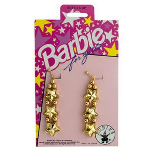 Boucles d'Oreilles Pendantes Étoile Dorée pour Filles Barbie Poupée Design Étoile Bijoux Pendants Cadeaux