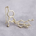 thumbnail image 6 of Ruanlalo Simple Women Serotonin Molecule Shape Ear Climbers Earrings Crawler Jewelry Gift Golden, 6 of 6
