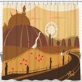 thumbnail image 1 of Whimsical Fantasy Cityscape Shower Curtain - Ethereal Design for Imagination, 1 of 5