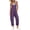 Purple#1, variant on Jumpsuits for Women Dressy, Womens Jumpsuit Solid Color V Neck Sleeveless Jumpsuit Spaghetti Strap Jumpsuit Loose Rompers One Piece Jumpsuits Casual Overalls with Pockets, Purple S