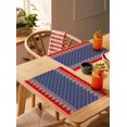 thumbnail image 4 of Star Flag Placemats Set of 6,Washable Woven Burlap Cloth Fabric Placemat for Square/Rectangle/Round/Oval Dining Table,Easy Clean Place Mats for Kids 4th of July Patriotic Memorial Day Red Blue, 4 of 6