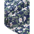 thumbnail image 5 of INSPIRE CHIC Women's Ditsy Floral Ruffle Neck Bow Tie A Line Sleeveless Dress XL Navy Blue, 5 of 5
