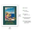 thumbnail image 2 of Bay of Islands - New Zealand - Sword Fishing - New Zealand Railways - Vintage Railroad Travel Poster by John Holmwood c.1930 - Bamboo Fine Art 290gsm Paper (Unframed) 12x16in, 2 of 4