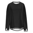 thumbnail image 4 of MeetoTime Long Sleeve Tops for Women Round Neck Slit Ribbed Pullover 2024 Fall Clothes Oversized Sweaters, 4 of 4