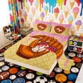 thumbnail image 2 of Erosebridal Strawberry Drizzle Baseball Glove Print Full Size Sheets, Sweet Sports Bed Sheets for Kids Boys and Girls, 1 Flat Sheet, 1 Fitted Sheet and 2 Pillowcases, 2 of 6