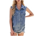 thumbnail image 2 of LOVZFMLL Vestes pour Femmes Mode Décontractée Printemps et Été Lavage Sans Manches, 2 of 6