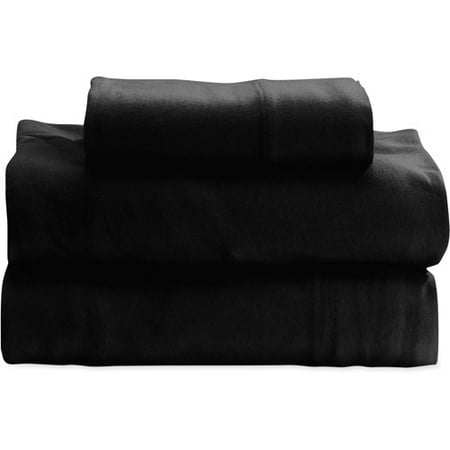 Mainstays Jersey Sheet Set Rich Black Tw