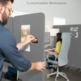 thumbnail image 4 of VIVO Gray 72 x 66 inch Privacy Panel Office Partition, Cubicle Room Divider, 4 of 8