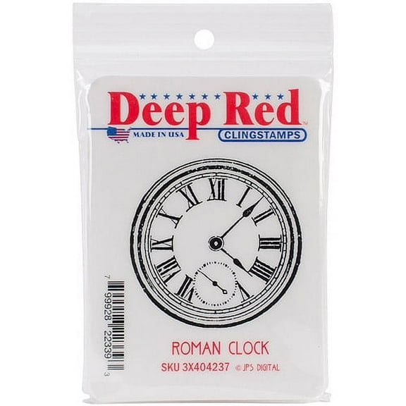Deep Red Cling Stamp 2"X2"-Roman Clock
