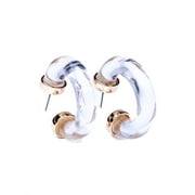 Clear Tube Pierced Hoop Earrings