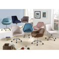 thumbnail image 4 of ACME Chaise de Bureau Pivotante en Velours Capitonné Champagne et Chrome, 4 of 8