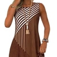 thumbnail image 4 of QUNYINEY Summer Beach Sundresses for Women Sleeveless Midi Casual Striped Tank Dress Loose Fit A Line Crew Neck Dress, 4 of 5