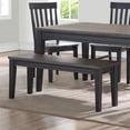thumbnail image 2 of Raven Noir Two-Tone Ebony Back and Driftwood Dining Bench Solid wood, 2 of 3