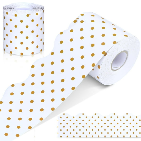 Tablón de anuncios con borde Zonon Simply Boho Gold Dot, 20 m x 7,6 cm