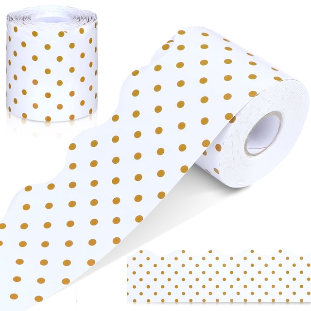 Tablón de anuncios con borde Zonon Simply Boho Gold Dot, 20 m x 7,6 cm