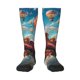 thumbnail image 1 of Balery Beautiful Red Train Hot Air Balloon Calcetines novedosos Calcetines deportivos Calcetines hasta la rodilla Calcetines de algodón Calcetines originales y geniales, 1 of 6