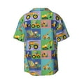 thumbnail image 2 of KLL Construction Machinery Print Men's Shirt Short Sleeve Button Down Summer Cuba Beach Shirts- X-Large, 2 of 7