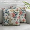 thumbnail image 3 of Nawypu Spring Easter Queen Pillow Cases - Microfiber Bed Throw Pillow Covers, Rabbit Botanical Floral Watercolor Rustic Lumbar Pillow Cover with Envelope Closure for Sofa, 3 of 5