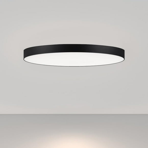 Meomi Lighting Integrated LED Flush Mount – Modern Black Ceiling Light with Metal & Acrylic Diffuser, ETL Listed (12 Inches (15W))