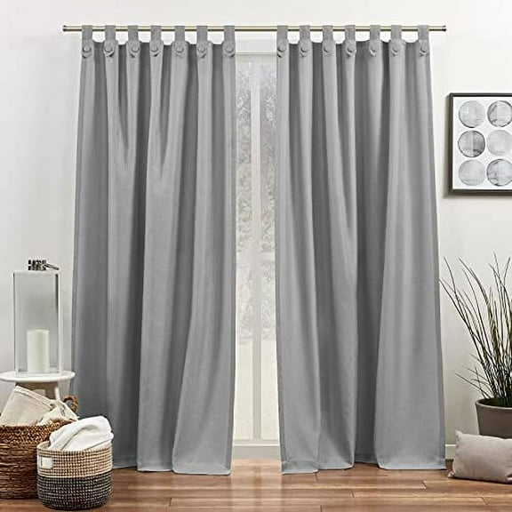 Exclusive Home Loha Tuxedo Tab Top Curtain Panel Pair, 54"x108", Dove Grey