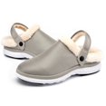 thumbnail image 6 of Men's Women's Lined Clogs Winter Slippers Slip On House Slippers Garden Clogs Shoes Comfort and Fuzzy Slippers for Indoor Outdoor Beige, 6 of 6